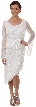 Round Neck Full Sleeves 2-Piece Beaded Cocktail Dress 