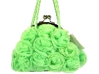 Rose Flower Evening Bag Clasp Style — in Green