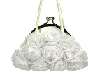 Rose Flower Evening Bag Clasp Style — in White