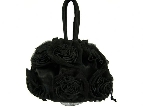 Rose Flower Evening Bag — in Black