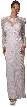See Thru Bodice and Long Sleeved Beaded Dress — in White color