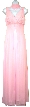 Shirred Bodice Formal Dress with Front Overlay