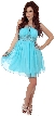 Halter Neck Shirred & Beaded Short Party Dress 