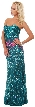 Strapless Exquisitely Sequined Long Formal Prom Dress  — in an alternative picture