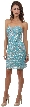 Strapless Sweetheart Neck Short Beaded Prom Dress  — in Turquoise