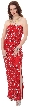 Strapless Sequins & Rhinestones Long Formal Dress with Slit — in Red/Silver