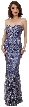 Strapless Sweetheart Neck Floral Lace Long Formal Prom Dress