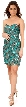 Strapless Leaves Pattern Short Beaded Homecoming Party Dress — in an alternative picture