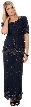 Round Neck Half Sleeves 2-Piece Blouse and Skirt Set