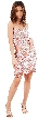 Short Fitted Beaded Short Shift Party Dress — in Brown/White