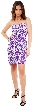 Short Fitted Beaded Short Shift Party Dress — in Purple/White