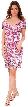 Fully Sequined Short Sleeves Prom Homecoming Dress — in Fuchsia/Silver