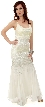 Fitted and Flared Full Length Beaded Formal Dress