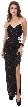 Strappy Back Floral Waist Long Formal Evening Dress 