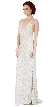 Spaghetti Straps V-Neck Sequins Long Formal Prom Dress — in Ivory/Gold