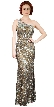 One Shoulder Sparkling Beads & Sequins Long Prom Dress