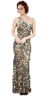 One Shoulder Sparkling Beads & Sequins Long Prom Dress — in an alternative image