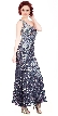 One Shoulder Sparkling Beads & Sequins Long Prom Dress — in Navy/Silver