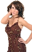 Spaghetti Strapped Cocktail Dress With Asymmetrical Skirt — in close up