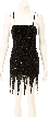 Fully Beaded Spaghetti Strap Sequined Formal Dress — in Black
