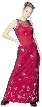 Floral Beaded Polynet Formal  Dress