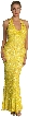 Silver Sparkled Full Length Formal Dress — in Lemon color