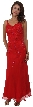 Cowl Neck Double Straps Long Beaded Formal Dress