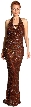 Halter Neck Low Back Sequined Formal Dress