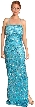 Satin Bust Sequined Long Formal Dress with Exquisite Back — in Blue/Silver