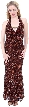 Halter Neck Low Back Sequined Formal Dress — in Brown/Copper