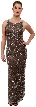 Boat Neck Long Formal Dress with Artistic Beaded Design