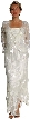 Mettalic Leafy Formal Mother of the Bride Dress with Jacket — in Ivory color with Jacket