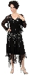 V-Neck Beaded Silk Mother of the bride Dress with Jacket — in alternative image