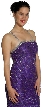 Bejeweled Shimmer Prom Dress with Elegant Back Design — in Purple close up