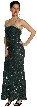 Bejeweled Shimmer Prom Dress with Elegant Back Design — in Hunter Green color