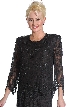 Laced and Beaded Two Piece Formal Dress — in closeup.