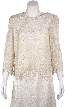 Laced and Beaded Two Piece Formal Dress — in Ivory closeup