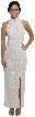 Full Length Floral Beaded Turtle Neck Gown