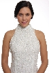 Full Length Floral Beaded Turtle Neck Gown — in closeup