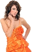 Cascading Ruffled Short Prom Dress — in closeup