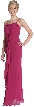 Broach Accent Long Formal Prom Dress — in Magenta color