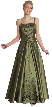 Spaghetti Strapped Long Prom Dress — in Green color