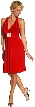 Halter Top Cocktail Dress with Silver Accent