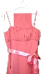 Tea Length Ribbon Party Dress — in Coral color