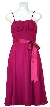 Tea Length Ribbon Party Dress — in Magenta color