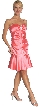 Spaghetti Straps Short Party Dress with Flared Bottom — in Coral color