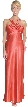 Multiple Back Strap Long Formal Dress — in Coral color