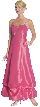Spaghetti Strap Full Length Formal Dress — in Fuchsia color