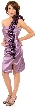 Glossy Short Party Dress With Shoulder Applique  