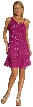 Broad Strap Short Party Dress — in Fuchsia